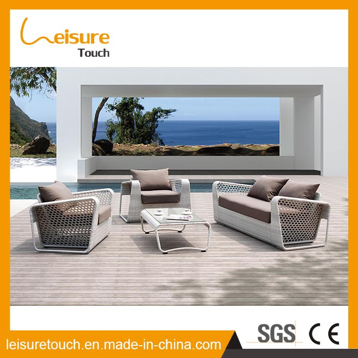 Leisure Garden Outdoor Patio Pool Furniture Wicker Rattan Sitting Room Aluminum Sofa Set