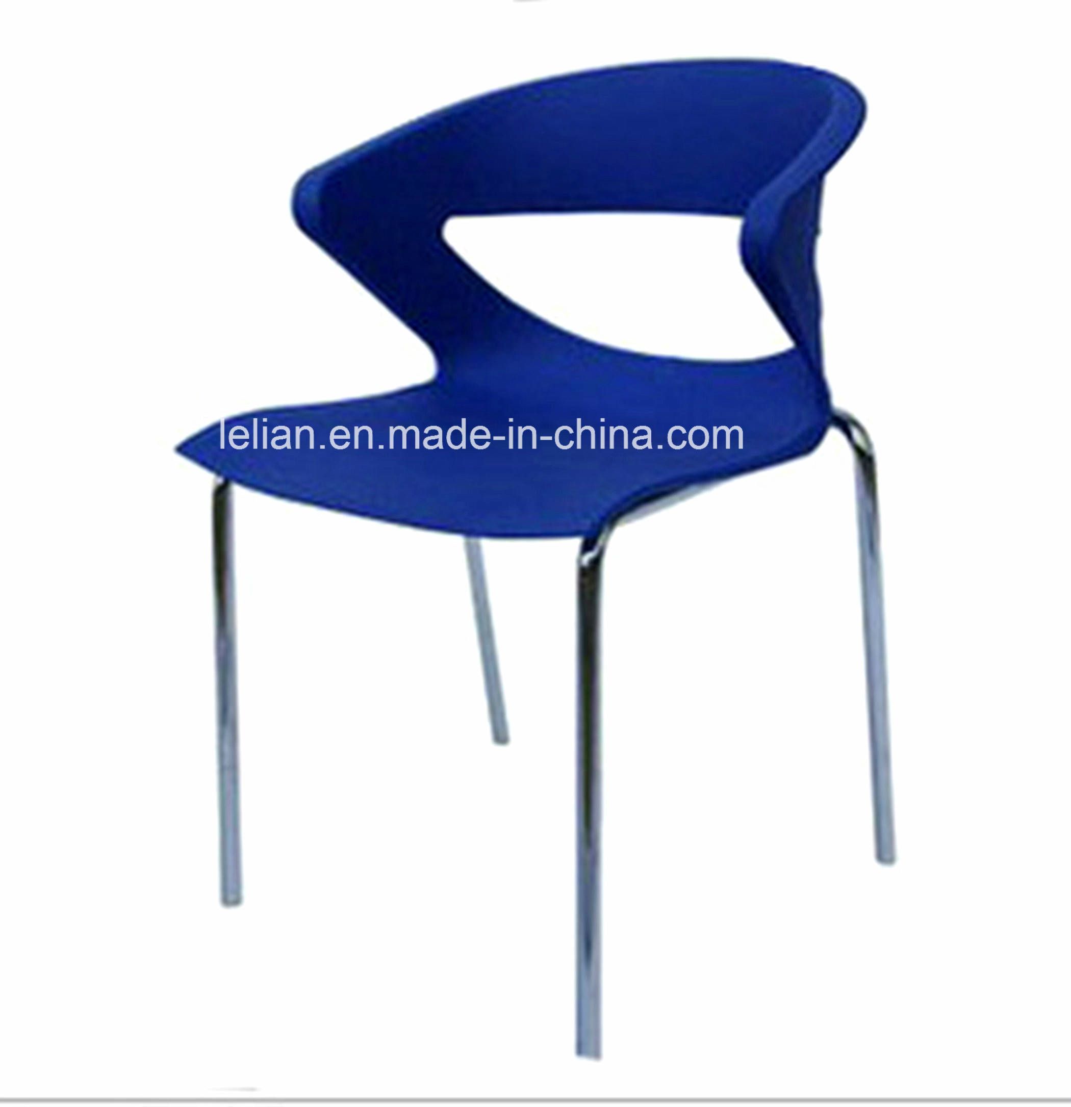 Poly Stacking Dining and Coffee Chair with Metal Leg (LL-0054)