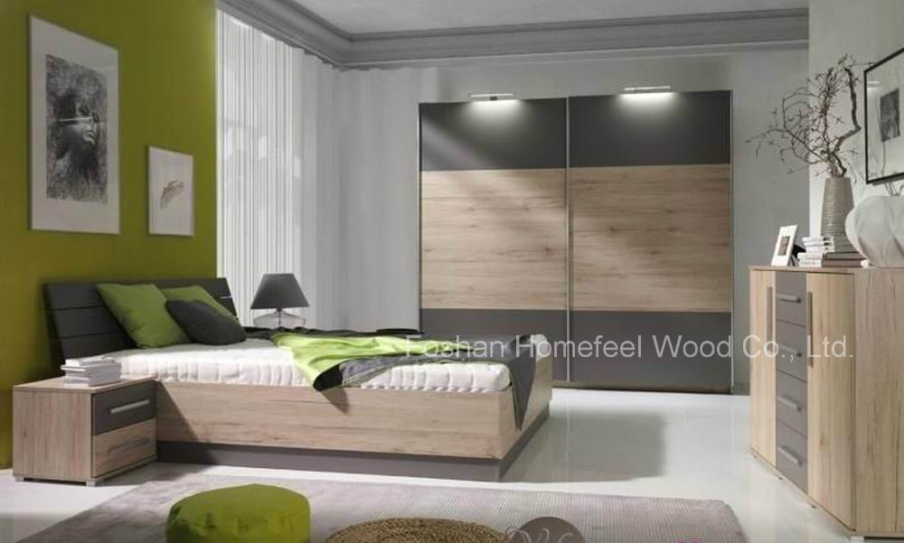 Hot Sell Modern Bedroom Furniture Set with Wardrobe (HF-EY0298)