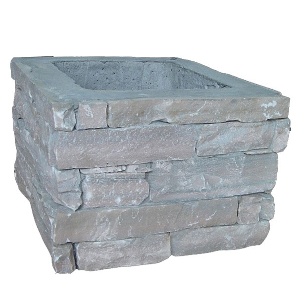 Natural Golden Yellow Slate Stone Cement Pillar (SMC-PC012)