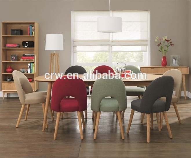 Rch-4124 Oak Aqua Fabric Upholstered Dining Chair
