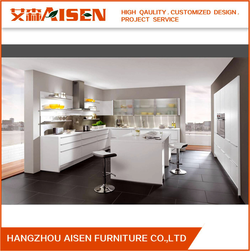 2018 Customized Lacquer Kitchen Cabinets Design in Matt/ High Gloss Finishes