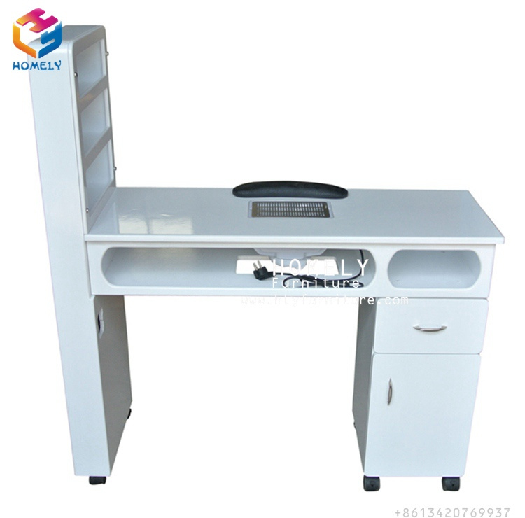 Glass Table White Nail Salon Furniture Manicure Table