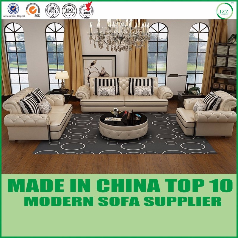 Modern Leisure Home Furniture Chesterfield Leather Sofa Set