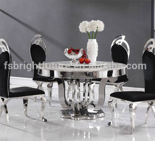 Modern Glass Dining Table and Stainless Steel Dining Table