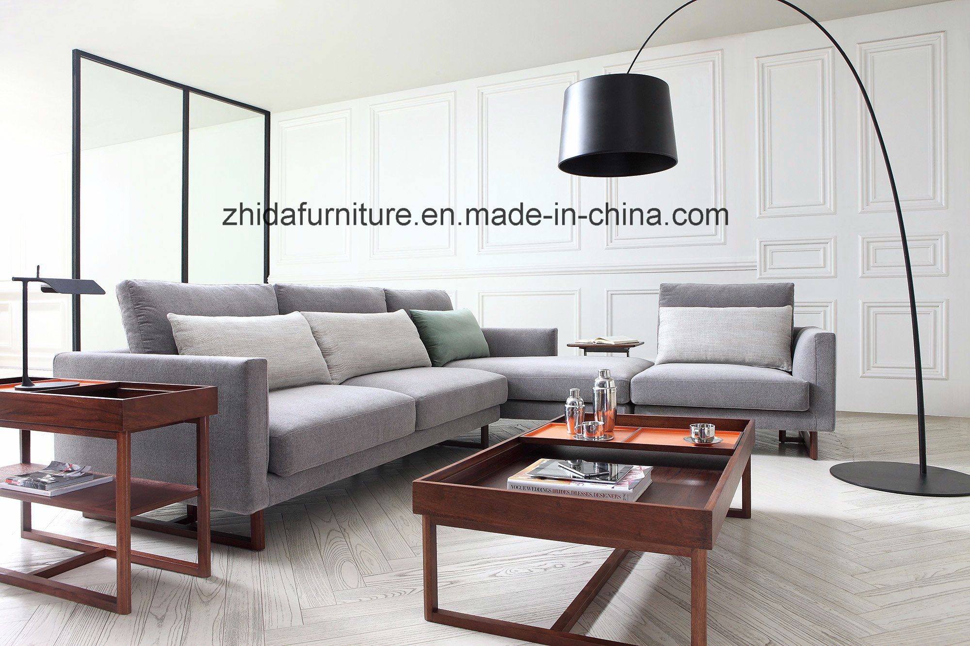 Living Room L Shape Sofa Fabric Sofa Ms1501/Sectional Sofa