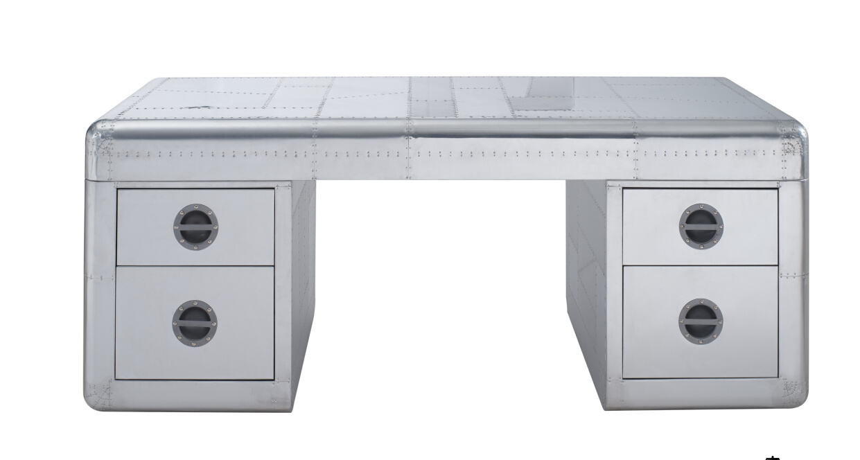Antique Aviator Aluminum Desk, Classic Office Table Rtk-09