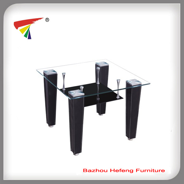 MDF Legs Square Glass Dining Table (DT082)