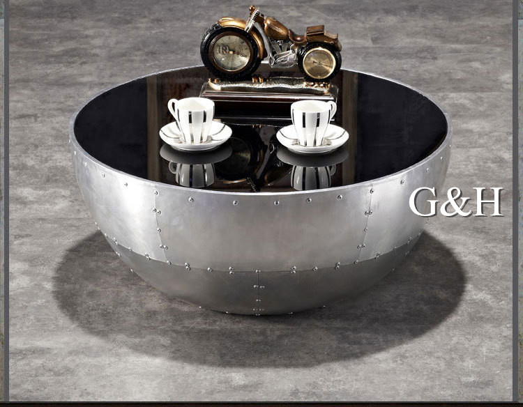 Round Coffee Table with Tempered Glass Top
