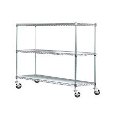 3 Layers Mobile Wire Rack Shelving for Warehouse and Office