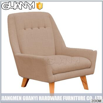 Warm Color Short Wood Leg Leisure Sofa Fabric