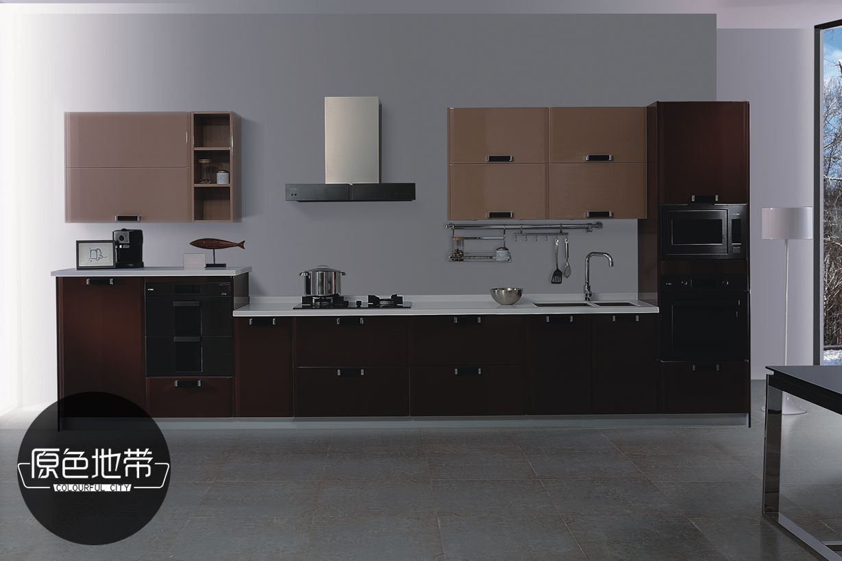 Modern PVC&Lacquer Kitchen Cabinet (zz-075)