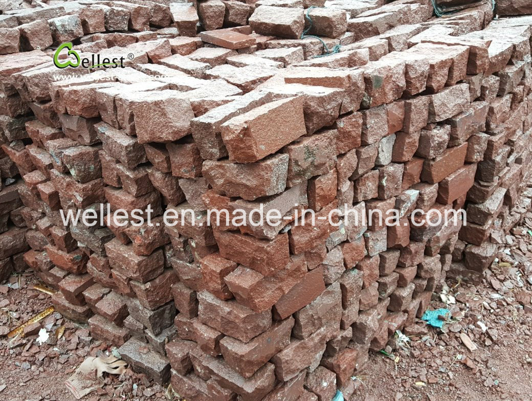 Popular Ocean Red Granite Kerbstone for Drivingway Walkway Road Street Coping