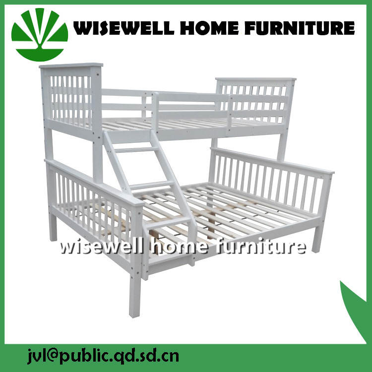Solid Wood Full Bottom Twin Top Bunk Bed (WJZ-B72)