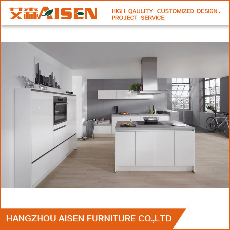 Island Style Modern High Gloss Lacquer Kitchen Cabinet