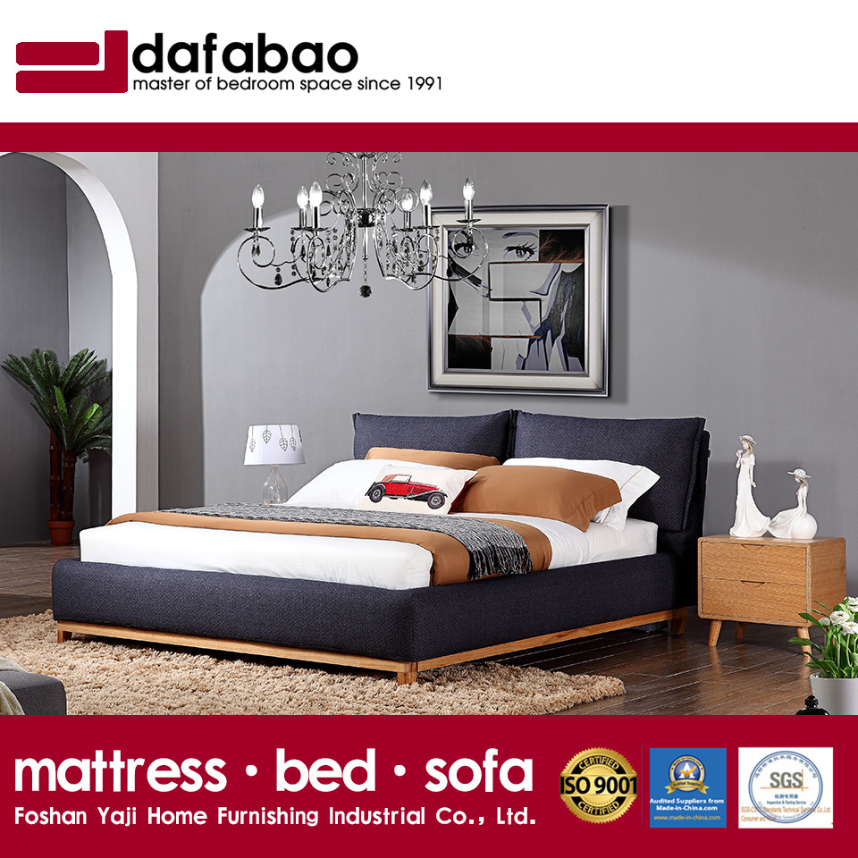 Modern Solid Wood Frame Washable Fabric Bed for Hotel Fb3076