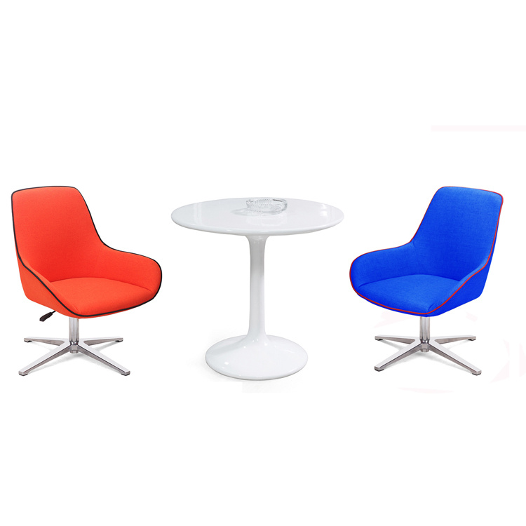 Armless Leisure Coffee Chair with Metal Frame Body