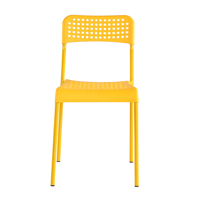 Contemporary Yellow Metal Stack Dining Chairs for Less