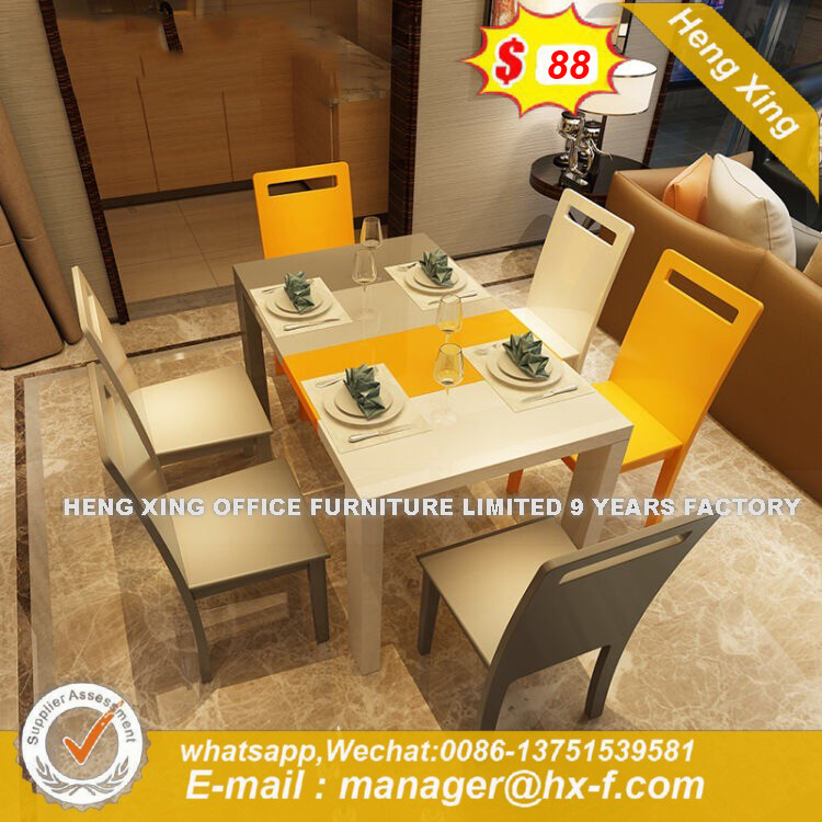 Industrial Style Furniture Public White Laminate Board Dining Table (HX-8DN055)