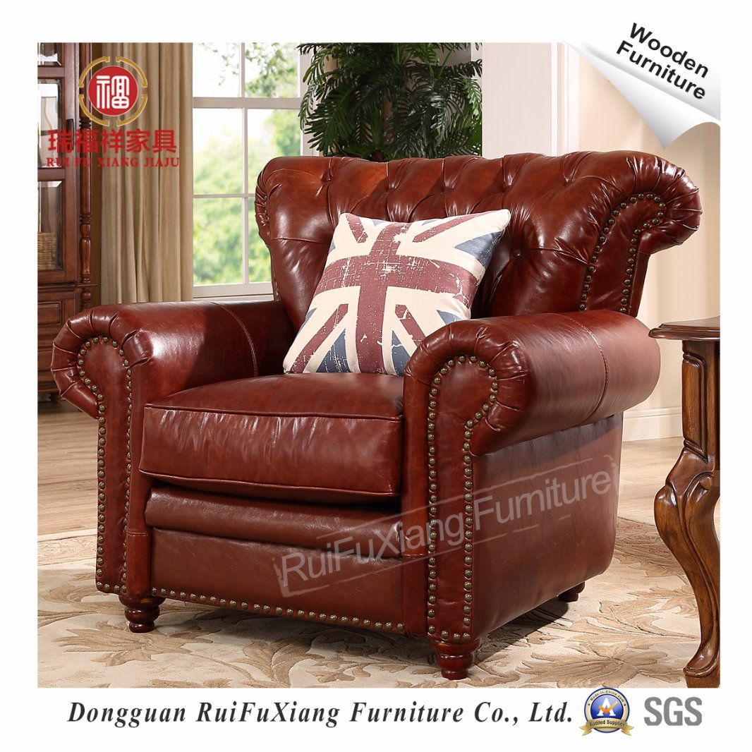 N277 Ruifuxiang Brown Country Medium Back Sofa From Dongguan China