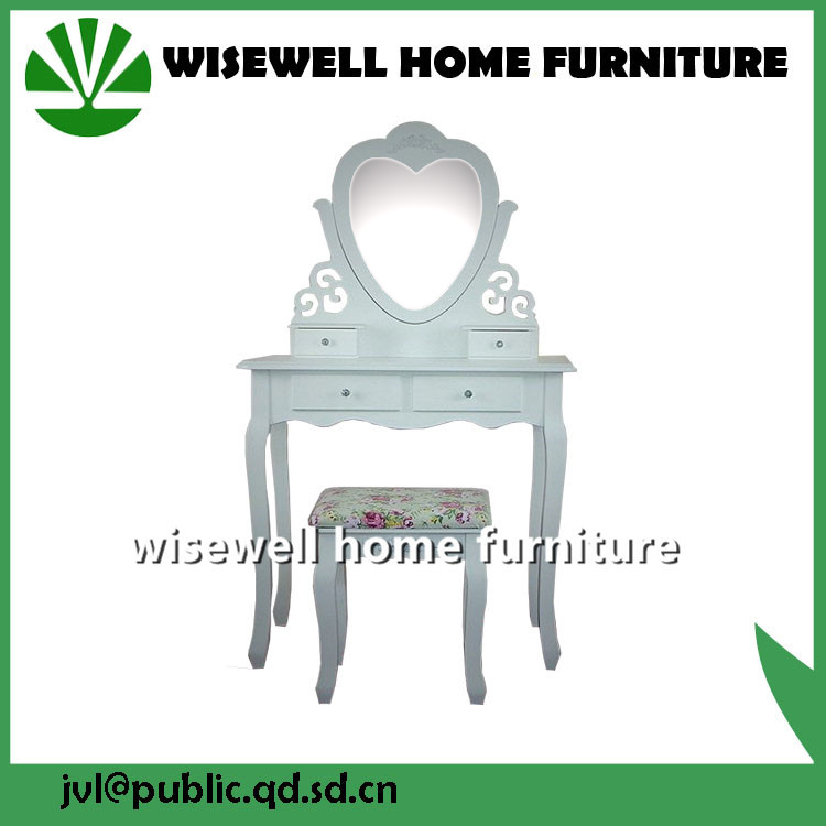 Wooden Bedroom Dressing Table with Mirror (W-HY-067)