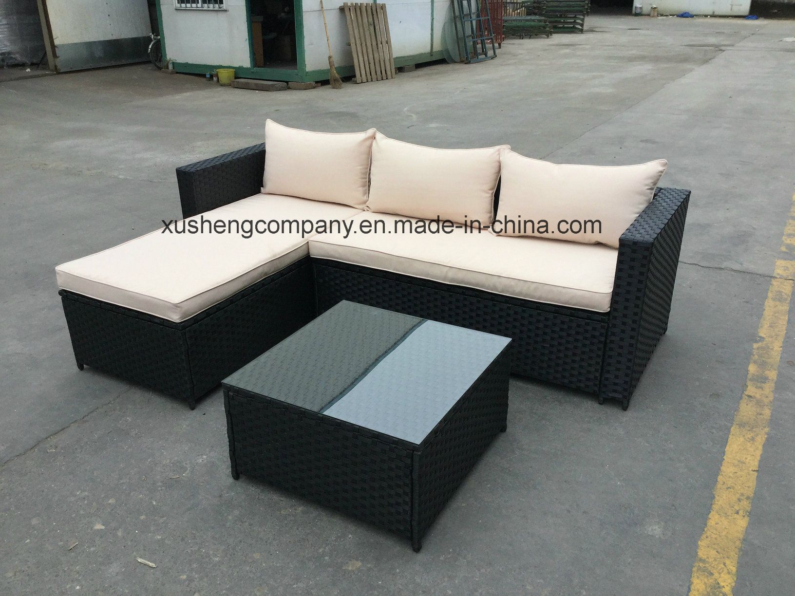Modern Metal Steel Frame Rattan Sofa Set