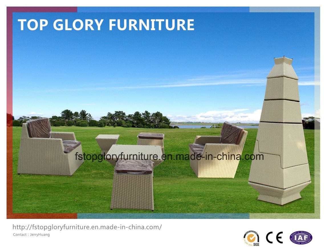 Balcony Sofa Set Vase Wicker Sofa Outdoor Furniture (TGBS-005)
