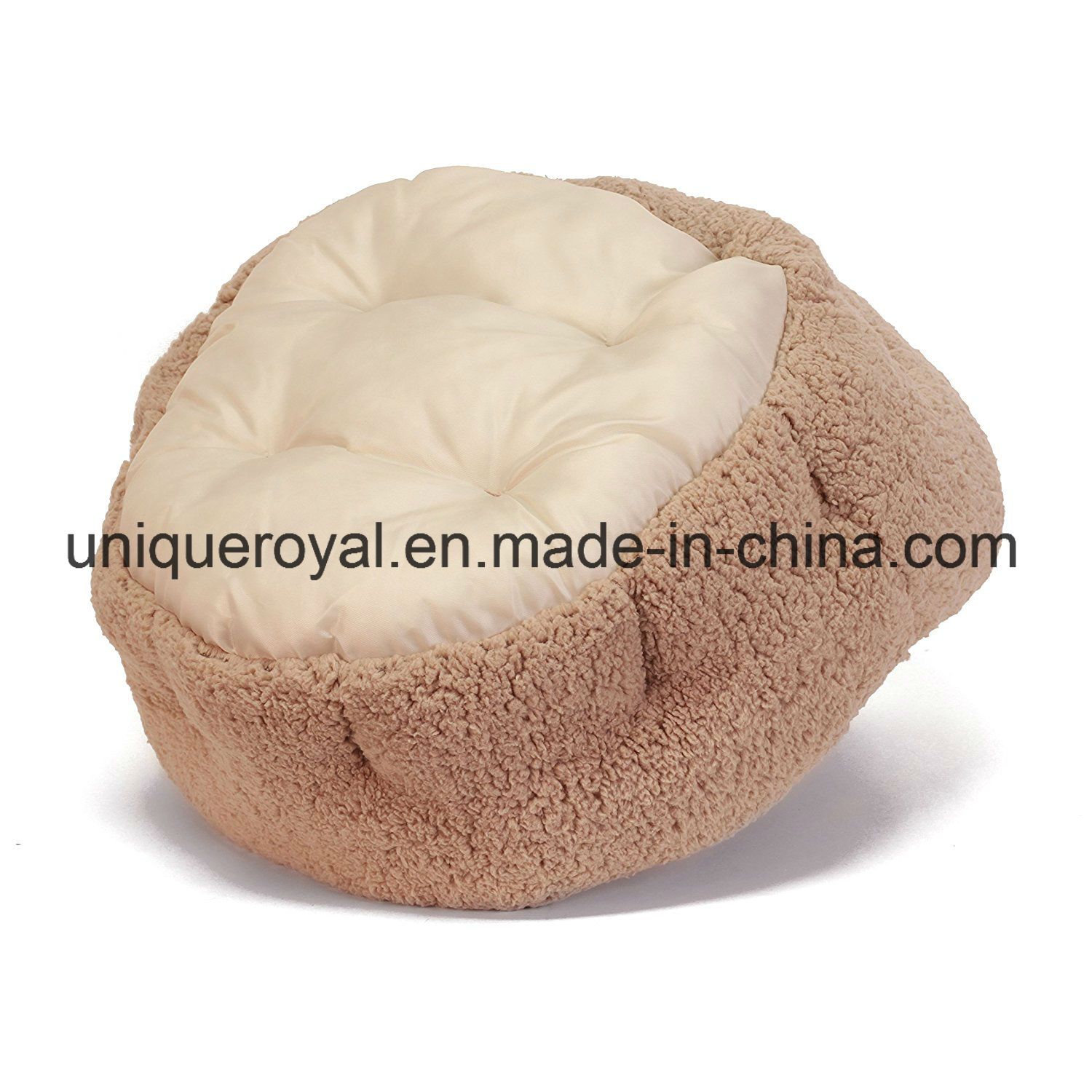 Cream-Coloured Self-Warming Pet Bed