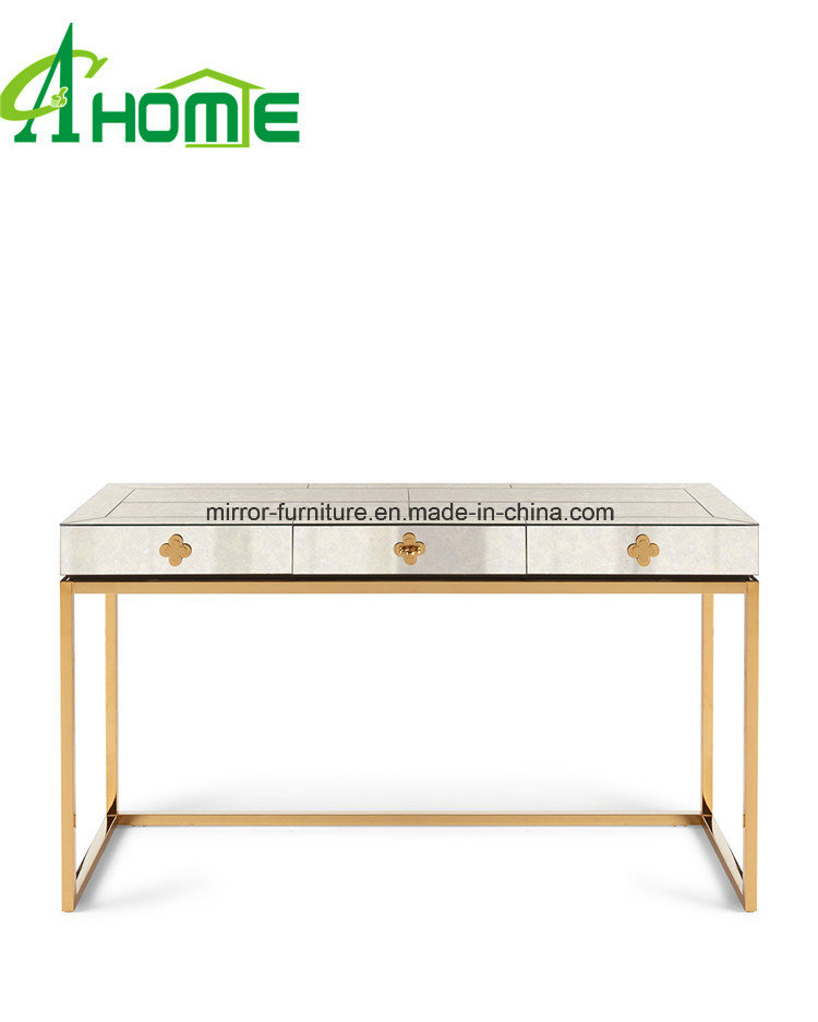 2016 Golden Flower Modern Fashionable Antique Mirror Stainless Steel Console Table
