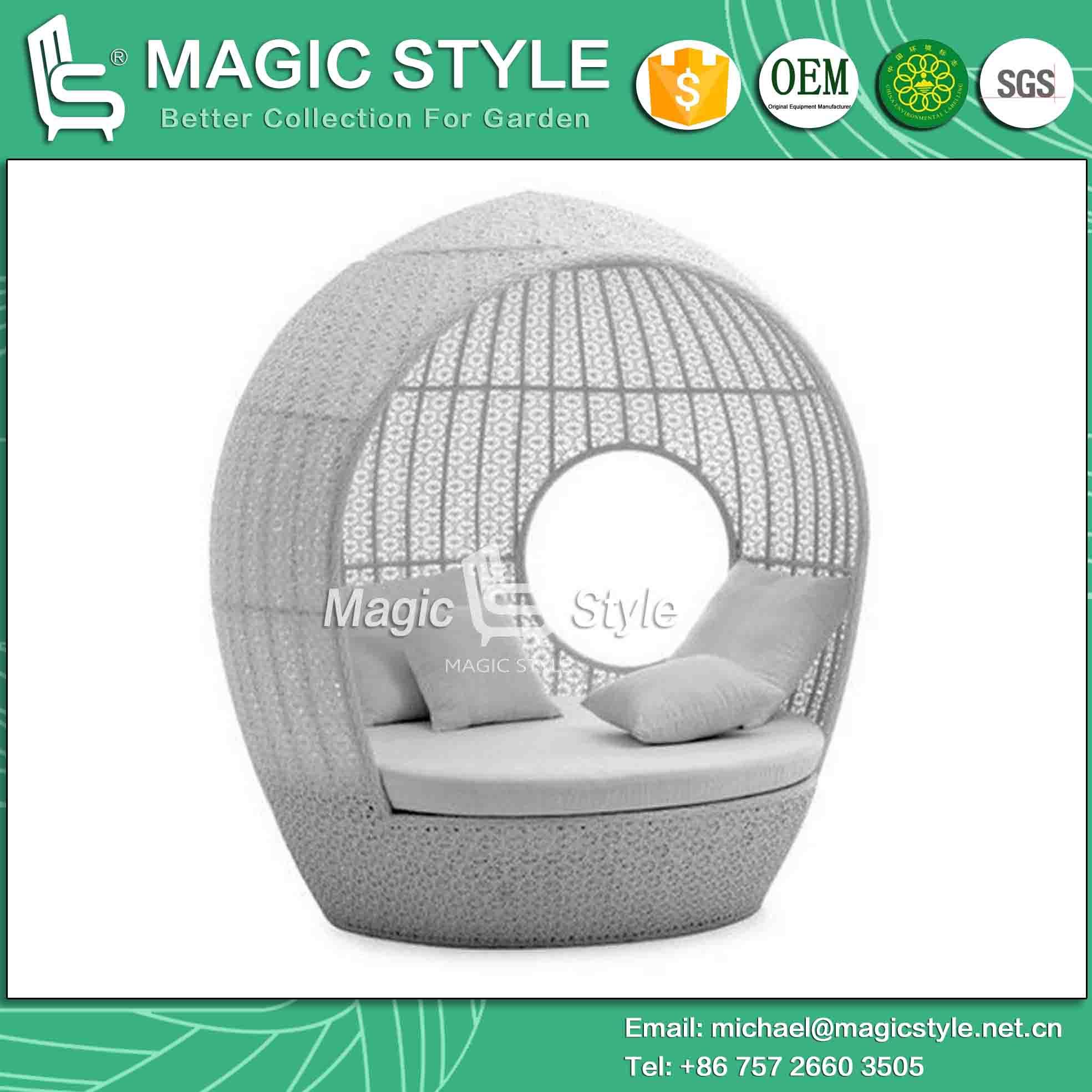 Wicker Sunbed Rattan Daybed Leisure Sofa Bench Sofa Chaise Sofa Outdoor Furniture Garden Furniture Patio Furniture (Magic Style)