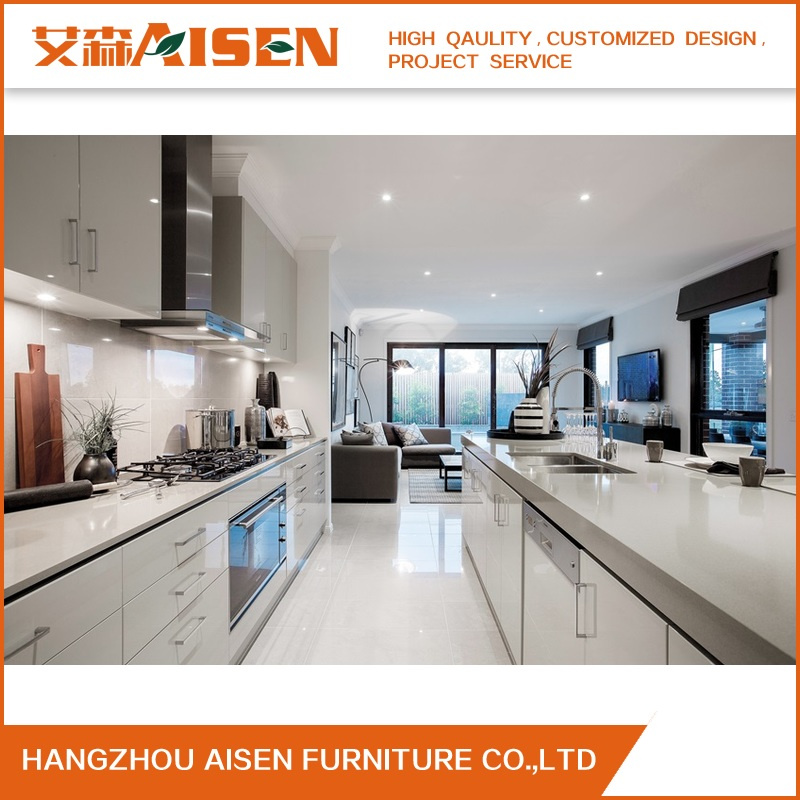 Australia Market Popular White High Glossy Bake Paint Kitchen Cabinet
