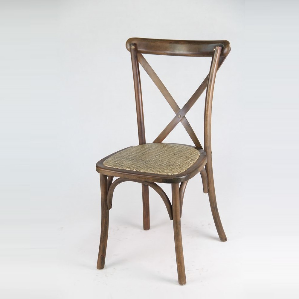 Chinese Solid Wood Cross Back Chair Stackable