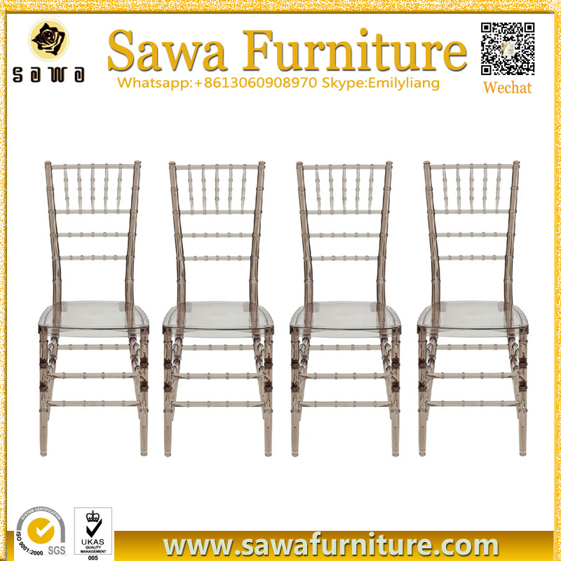Wholesale Clear Crystal Plastic Resin Wedding Chiavari Chairs