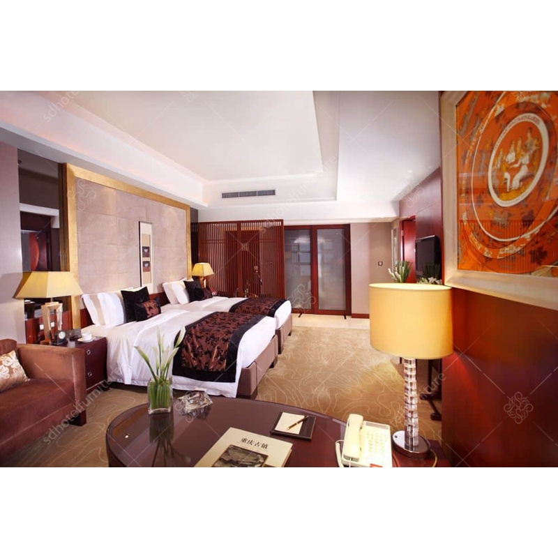 Comfortable Wooden Double Bed Acrylic Bedroom Furniture2