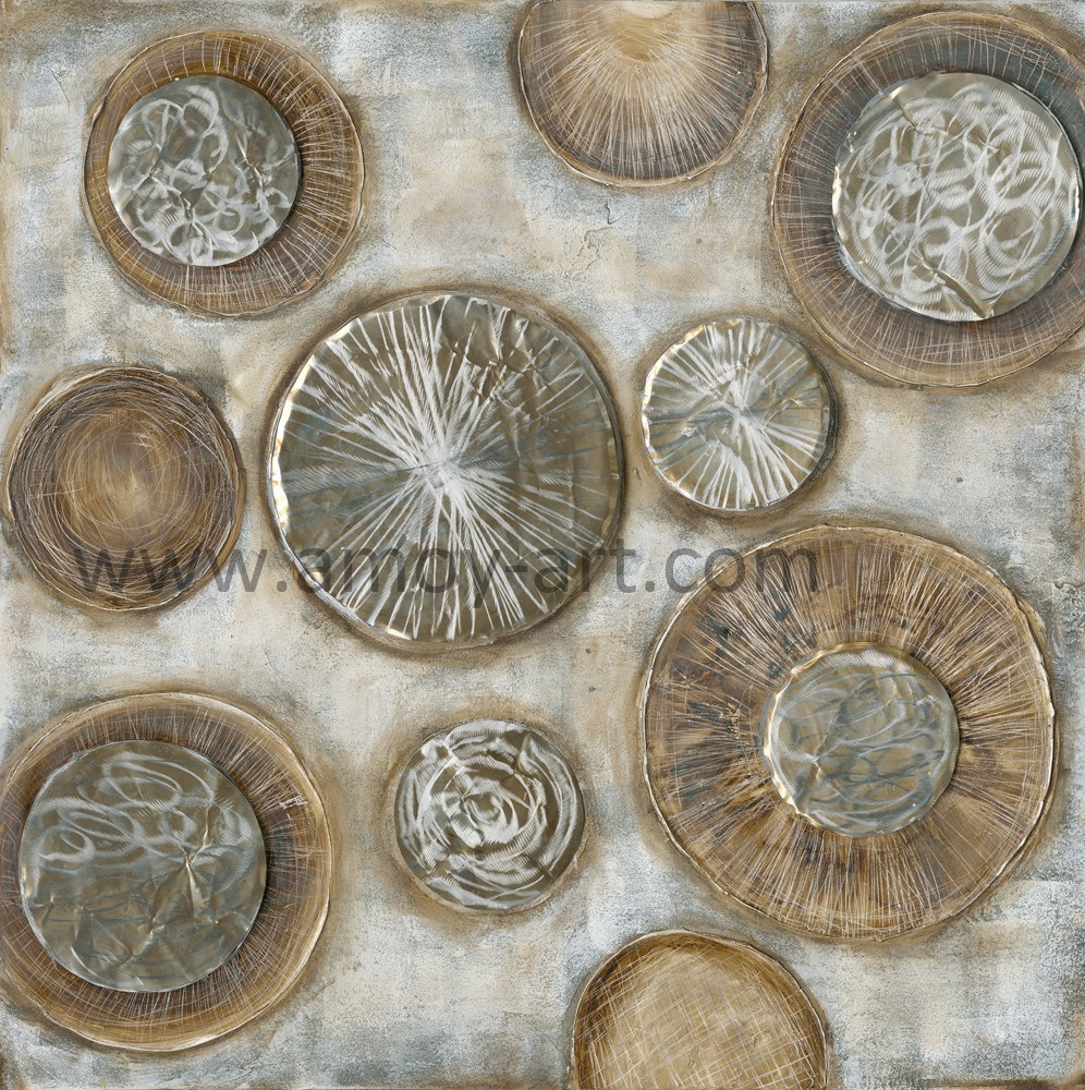 Wholesale Handmade Circles Oil Paintings with Textures for Home Decoration 