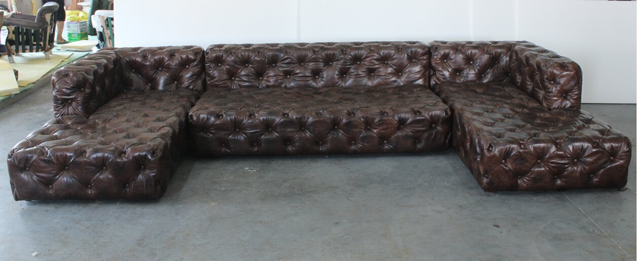 High End Big KTV Sofa, Button Leather Sofa, Classic L Shape Sofa Tde-03