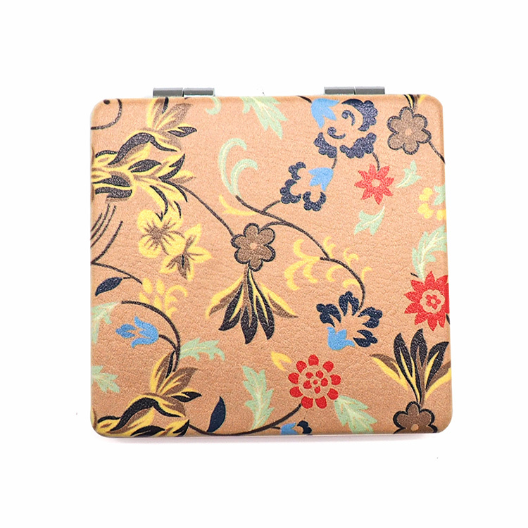 Decorating Beautiful Souvenir Folding PU Make up Mirror Cm-1126