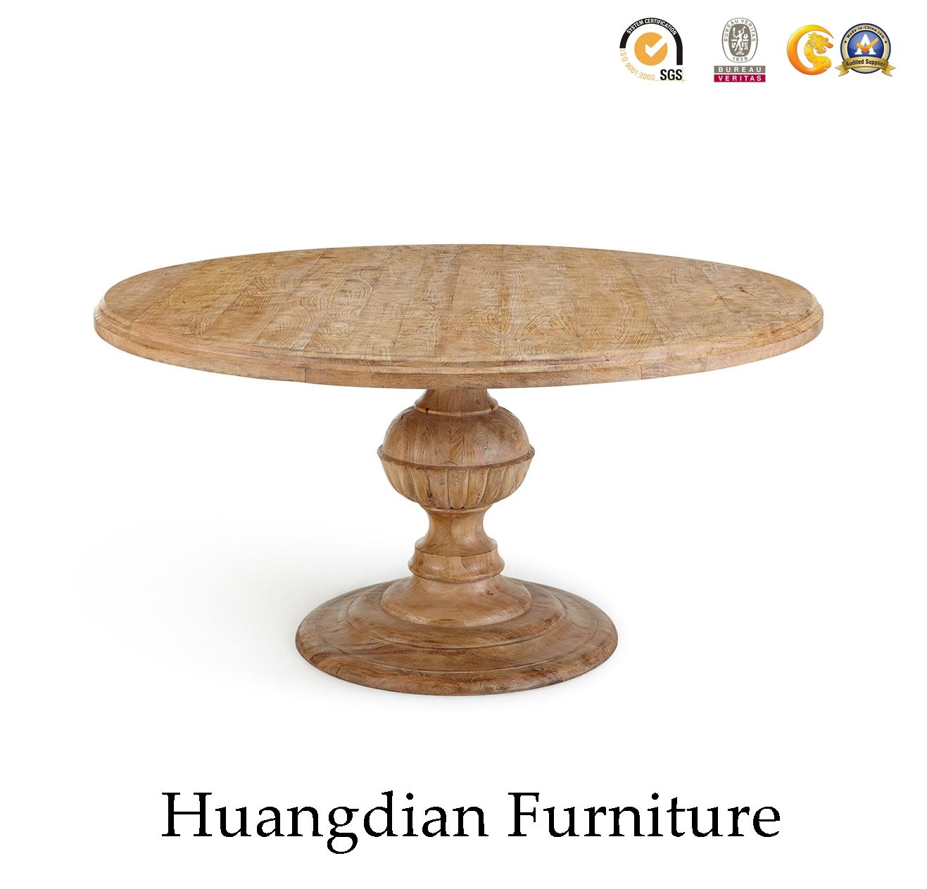 Plywood Table Top Solid Wood Leg Restaurant Dining Table (HD051)