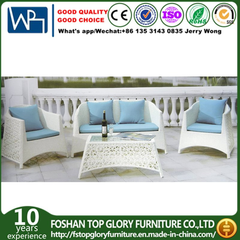 Leisure Garden Outdoor Patio Pool Furniture Wicker Rattan Sitting Room Aluminum Sofa Set (TG-1256)