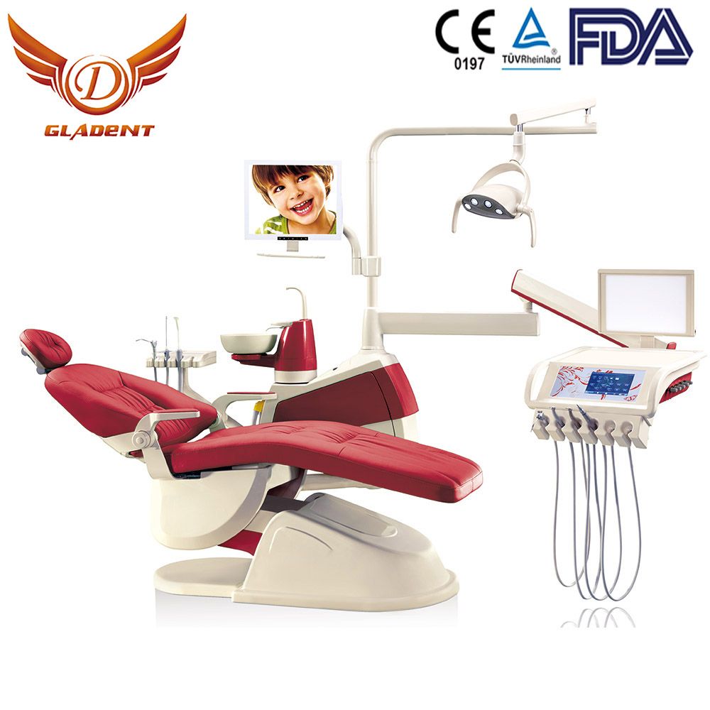 Hot Selling High Quality Ce & FDA Approved Real Leather Dental Chair with LED Sensor Light