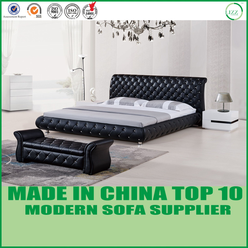 Classic Antique Furniture Soft Double Leather Single Bed
