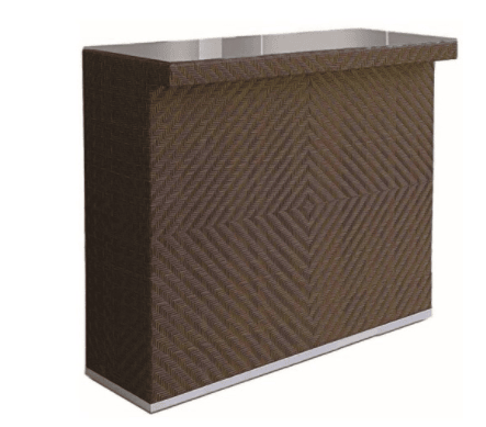 Rattan Cava Bar with Optional Glass Top