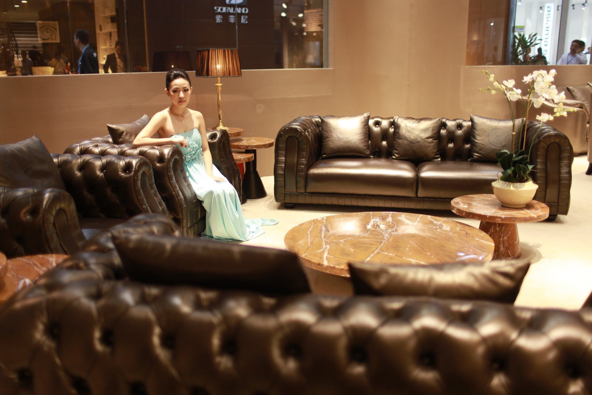 Living Room Top Grain Leather Sofa