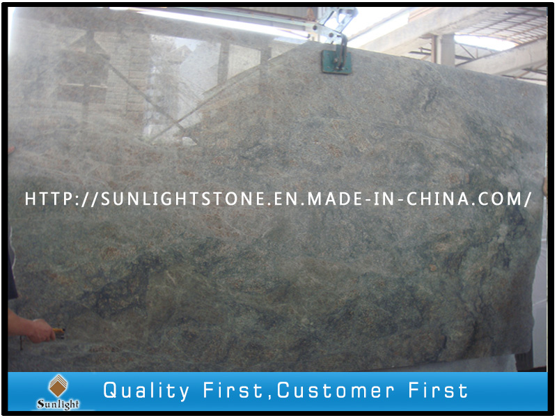 Cheap Natural Seawave Green Granite Slabs for Garden Paving, Tiles