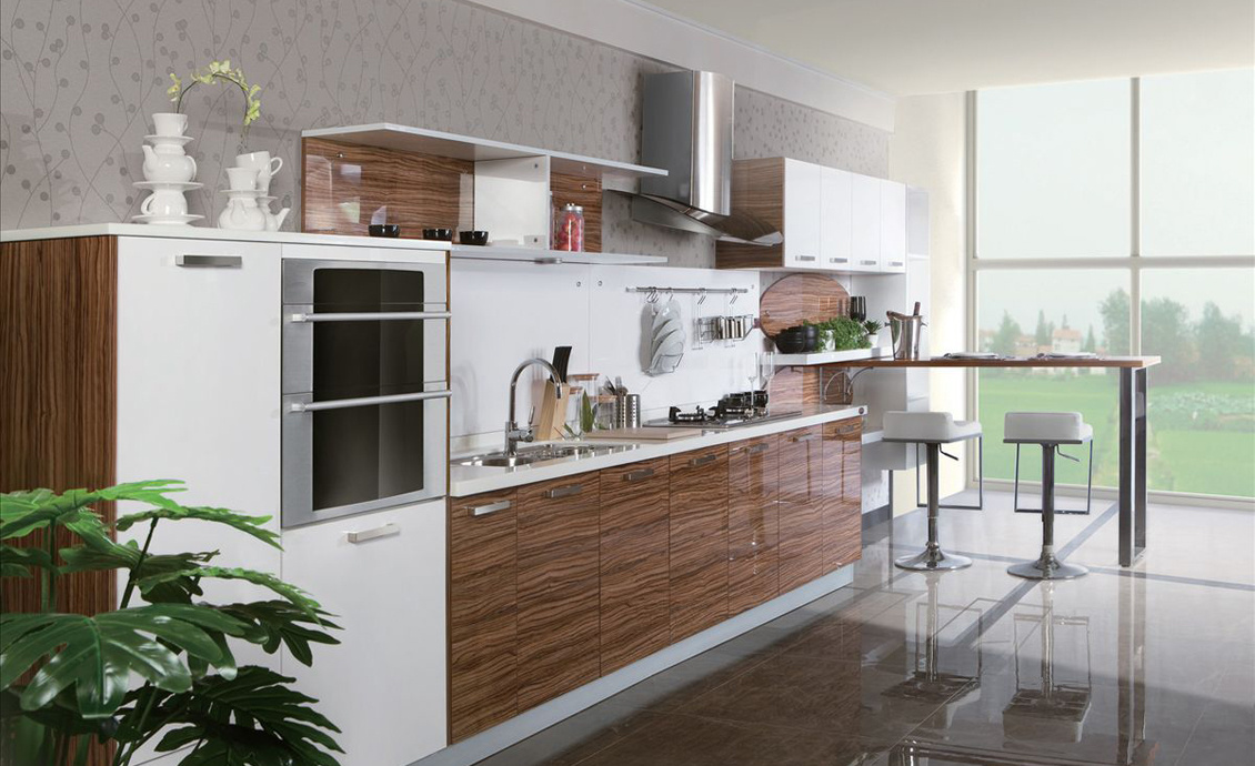 2017 Newest Style Popular UV Coating Kitchen Cabinets (zx-071)