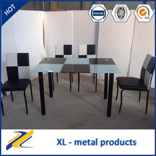Simple Elegant Square White and Black Tempered Glass Table