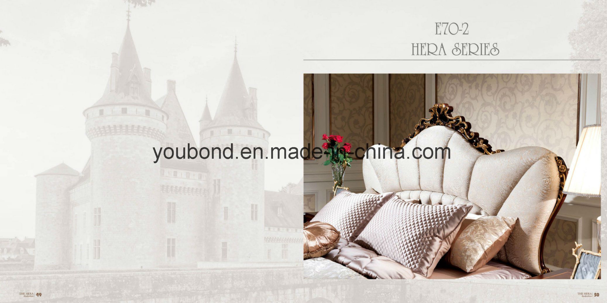 0070-2 Solid Wood Covered Luxury Veneer with Matt Painting Bed Room Collection