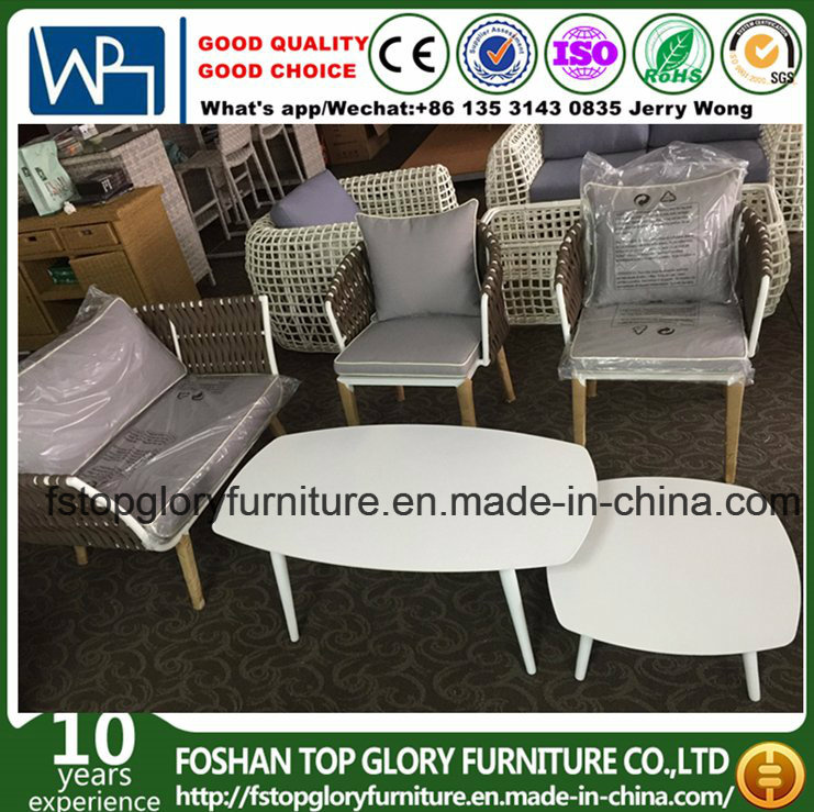 New Design Belt Woven Aluminum Frame Love Seat Sofa Outdoor Furniture