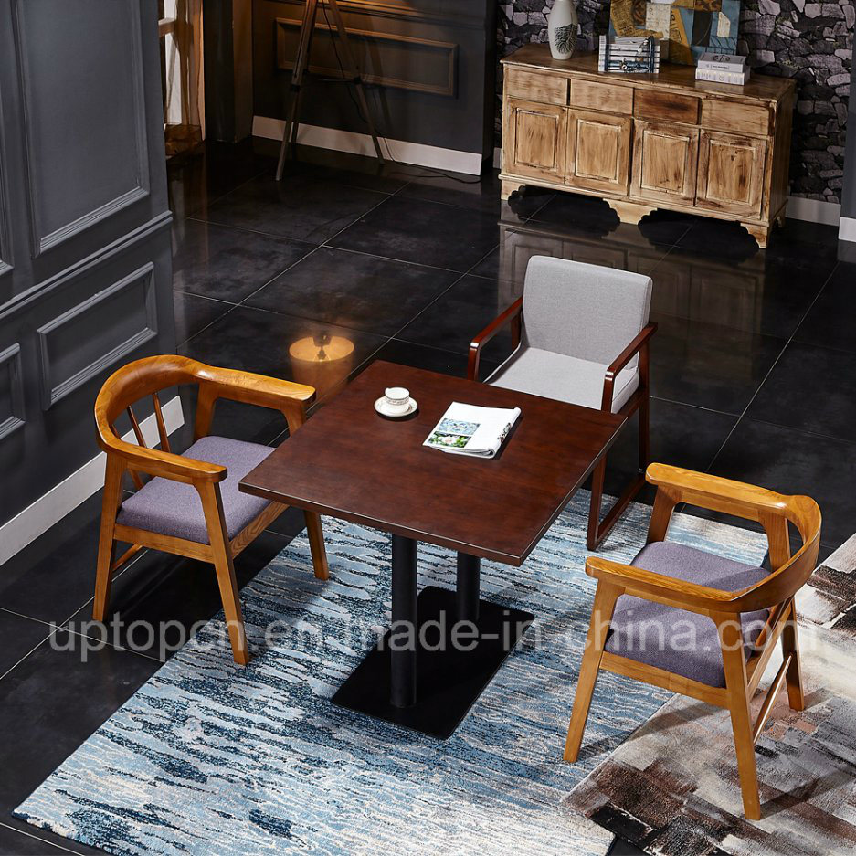 Wooden Restaurant Furniture Set with Fabric Upholstery Chair and Square Table (SP-CT796)