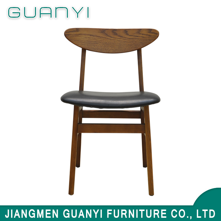 Wood Backrest PU or Leather Seat Living Room Chair